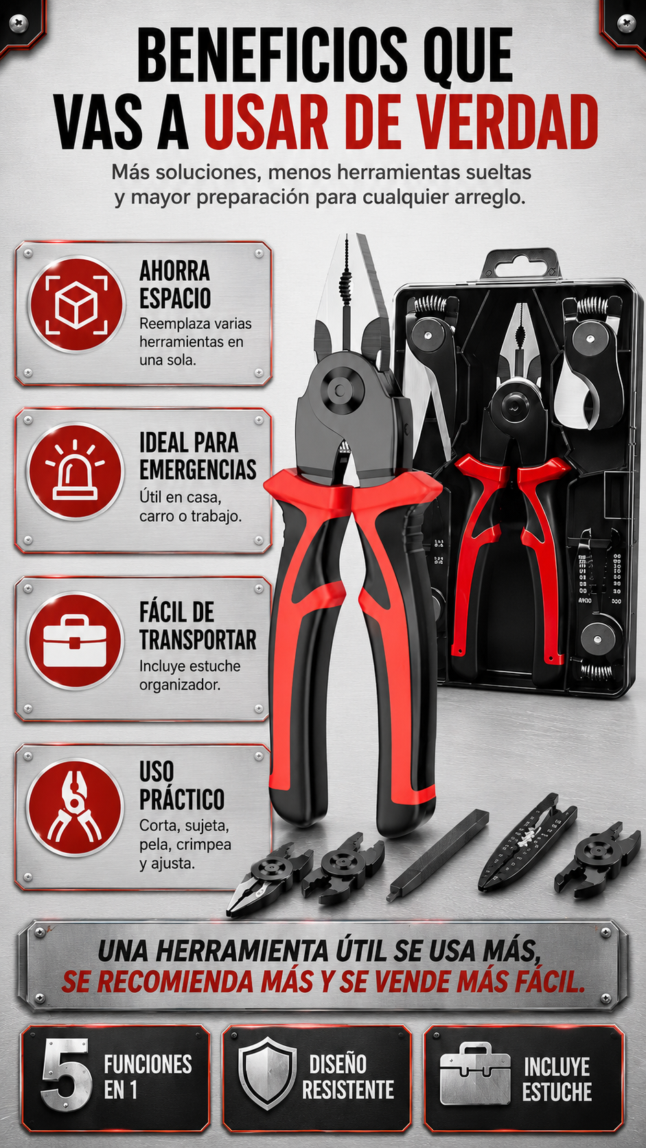 Alicate Multifuncional 5 en 1